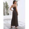 imageANRABESS Women V Neck Spaghetti Strap Wide Leg Dressy Jumpsuits 2025 Summer Casual One Piece Jumper Romper Outfits ampamp PocketsDeep Brown