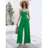 imageANRABESS Women V Neck Spaghetti Strap Wide Leg Dressy Jumpsuits 2025 Summer Casual One Piece Jumper Romper Outfits ampamp PocketsGrass Green