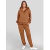 imageANRABESS Womens 2 Piece Outfits Lounge Hoodie Oversized Sweatshirt V Neck Pullover Jogger Sweatpants 2025 Fall Matching SetCaramel