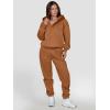 imageANRABESS Womens 2 Piece Outfits Lounge Hoodie Oversized Sweatshirt V Neck Pullover Jogger Sweatpants 2025 Fall Matching SetCaramel