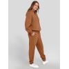imageANRABESS Womens 2 Piece Outfits Lounge Hoodie Oversized Sweatshirt V Neck Pullover Jogger Sweatpants 2025 Fall Matching SetCaramel