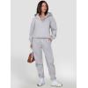 imageANRABESS Womens 2 Piece Outfits Lounge Hoodie Oversized Sweatshirt V Neck Pullover Jogger Sweatpants 2025 Fall Matching SetGrey