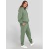 imageANRABESS Womens 2 Piece Outfits Lounge Hoodie Oversized Sweatshirt V Neck Pullover Jogger Sweatpants 2025 Fall Matching SetGrey Green