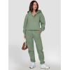 imageANRABESS Womens 2 Piece Outfits Lounge Hoodie Oversized Sweatshirt V Neck Pullover Jogger Sweatpants 2025 Fall Matching SetGrey Green