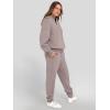 imageANRABESS Womens 2 Piece Outfits Lounge Hoodie Oversized Sweatshirt V Neck Pullover Jogger Sweatpants 2025 Fall Matching SetLight Khaki