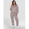 imageANRABESS Womens 2 Piece Outfits Lounge Hoodie Oversized Sweatshirt V Neck Pullover Jogger Sweatpants 2025 Fall Matching SetLight Khaki