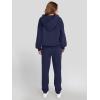imageANRABESS Womens 2 Piece Outfits Lounge Hoodie Oversized Sweatshirt V Neck Pullover Jogger Sweatpants 2025 Fall Matching SetNavy Blue