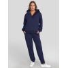 imageANRABESS Womens 2 Piece Outfits Lounge Hoodie Oversized Sweatshirt V Neck Pullover Jogger Sweatpants 2025 Fall Matching SetNavy Blue