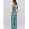 imageANRABESS Womens Casual Summer Jumpsuits Smocked Sleeveless Wide Leg Long Romper Jumpers 2025 Beach Vacation OutfitsDeep Green Floral