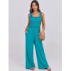 imageANRABESS Womens Casual Summer Jumpsuits Smocked Sleeveless Wide Leg Long Romper Jumpers 2025 Beach Vacation OutfitsLake Green