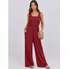 imageANRABESS Womens Casual Summer Jumpsuits Smocked Sleeveless Wide Leg Long Romper Jumpers 2025 Beach Vacation OutfitsWine Red