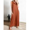 imageANRABESS Womens Casual Summer Loose Jumpsuits Sleeveless Tank V Neck Wide Leg Long Pant Rompers Baggy Jumper with PocketsBrick Red