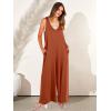 imageANRABESS Womens Casual Summer Loose Jumpsuits Sleeveless Tank V Neck Wide Leg Long Pant Rompers Baggy Jumper with PocketsBrick Red