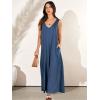 imageANRABESS Womens Casual Summer Loose Jumpsuits Sleeveless Tank V Neck Wide Leg Long Pant Rompers Baggy Jumper with PocketsDark Blue