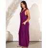 imageANRABESS Womens Casual Summer Loose Jumpsuits Sleeveless Tank V Neck Wide Leg Long Pant Rompers Baggy Jumper with PocketsDark Purple
