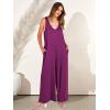 imageANRABESS Womens Casual Summer Loose Jumpsuits Sleeveless Tank V Neck Wide Leg Long Pant Rompers Baggy Jumper with PocketsDark Purple