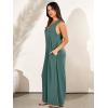 imageANRABESS Womens Casual Summer Loose Jumpsuits Sleeveless Tank V Neck Wide Leg Long Pant Rompers Baggy Jumper with PocketsGreen