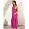 imageANRABESS Womens Casual Summer Loose Jumpsuits Sleeveless Tank V Neck Wide Leg Long Pant Rompers Baggy Jumper with PocketsHot Pink