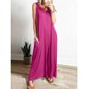 imageANRABESS Womens Casual Summer Loose Jumpsuits Sleeveless Tank V Neck Wide Leg Long Pant Rompers Baggy Jumper with PocketsHot Pink