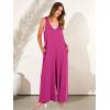 imageANRABESS Womens Casual Summer Loose Jumpsuits Sleeveless Tank V Neck Wide Leg Long Pant Rompers Baggy Jumper with PocketsHot Pink