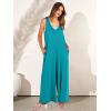 imageANRABESS Womens Casual Summer Loose Jumpsuits Sleeveless Tank V Neck Wide Leg Long Pant Rompers Baggy Jumper with PocketsLake Green