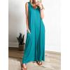 imageANRABESS Womens Casual Summer Loose Jumpsuits Sleeveless Tank V Neck Wide Leg Long Pant Rompers Baggy Jumper with PocketsLake Green