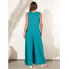 imageANRABESS Womens Casual Summer Loose Jumpsuits Sleeveless Tank V Neck Wide Leg Long Pant Rompers Baggy Jumper with PocketsLake Green
