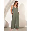 imageANRABESS Womens Casual Summer Loose Jumpsuits Sleeveless Tank V Neck Wide Leg Long Pant Rompers Baggy Jumper with PocketsOlive