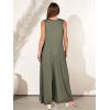 imageANRABESS Womens Casual Summer Loose Jumpsuits Sleeveless Tank V Neck Wide Leg Long Pant Rompers Baggy Jumper with PocketsOlive