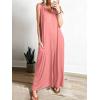 imageANRABESS Womens Casual Summer Loose Jumpsuits Sleeveless Tank V Neck Wide Leg Long Pant Rompers Baggy Jumper with PocketsPink