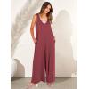 imageANRABESS Womens Casual Summer Loose Jumpsuits Sleeveless Tank V Neck Wide Leg Long Pant Rompers Baggy Jumper with PocketsRed