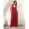 imageANRABESS Womens Casual Summer Loose Jumpsuits Sleeveless Tank V Neck Wide Leg Long Pant Rompers Baggy Jumper with PocketsWine Red
