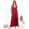 imageANRABESS Womens Casual Summer Loose Jumpsuits Sleeveless Tank V Neck Wide Leg Long Pant Rompers Baggy Jumper with PocketsWine Red