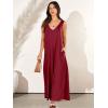 imageANRABESS Womens Casual Summer Loose Jumpsuits Sleeveless Tank V Neck Wide Leg Long Pant Rompers Baggy Jumper with PocketsWine Red