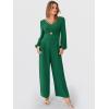 imageANRABESS Womens Jumpsuits Dressy Long Sleeve Wide Leg V Neck Pants Rompers 2025 Fall Formal One Piece Wedding Guest OutfitsForest Green
