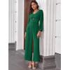 imageANRABESS Womens Jumpsuits Dressy Long Sleeve Wide Leg V Neck Pants Rompers 2025 Fall Formal One Piece Wedding Guest OutfitsForest Green