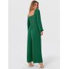 imageANRABESS Womens Jumpsuits Dressy Long Sleeve Wide Leg V Neck Pants Rompers 2025 Fall Formal One Piece Wedding Guest OutfitsForest Green