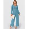 imageANRABESS Womens Jumpsuits Dressy Long Sleeve Wide Leg V Neck Pants Rompers 2025 Fall Formal One Piece Wedding Guest OutfitsLake