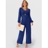 imageANRABESS Womens Jumpsuits Dressy Long Sleeve Wide Leg V Neck Pants Rompers 2025 Fall Formal One Piece Wedding Guest OutfitsNavy Blue