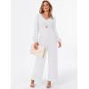 imageANRABESS Womens Jumpsuits Dressy Long Sleeve Wide Leg V Neck Pants Rompers 2025 Fall Formal One Piece Wedding Guest OutfitsWhite