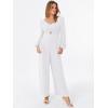 imageANRABESS Womens Jumpsuits Dressy Long Sleeve Wide Leg V Neck Pants Rompers 2025 Fall Formal One Piece Wedding Guest OutfitsWhite