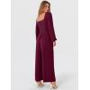 imageANRABESS Womens Jumpsuits Dressy Long Sleeve Wide Leg V Neck Pants Rompers 2025 Fall Formal One Piece Wedding Guest OutfitsWine Red