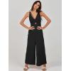 imageANRABESS Womens Jumpsuits Summer Wide Leg Sleeveless V Neck Casual Dressy Linen Pants Rompers 2025 Vacation Beach OutfitsBlack