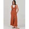 imageANRABESS Womens Jumpsuits Summer Wide Leg Sleeveless V Neck Casual Dressy Linen Pants Rompers 2025 Vacation Beach OutfitsBrick Red