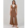 imageANRABESS Womens Jumpsuits Summer Wide Leg Sleeveless V Neck Casual Dressy Linen Pants Rompers 2025 Vacation Beach OutfitsBrown