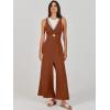 imageANRABESS Womens Jumpsuits Summer Wide Leg Sleeveless V Neck Casual Dressy Linen Pants Rompers 2025 Vacation Beach OutfitsCaramel