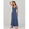 imageANRABESS Womens Jumpsuits Summer Wide Leg Sleeveless V Neck Casual Dressy Linen Pants Rompers 2025 Vacation Beach OutfitsDeep Blue
