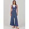 imageANRABESS Womens Jumpsuits Summer Wide Leg Sleeveless V Neck Casual Dressy Linen Pants Rompers 2025 Vacation Beach OutfitsDeep Blue