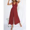imageANRABESS Womens Jumpsuits Summer Wide Leg Sleeveless V Neck Casual Dressy Linen Pants Rompers 2025 Vacation Beach OutfitsDeep Red