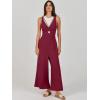 imageANRABESS Womens Jumpsuits Summer Wide Leg Sleeveless V Neck Casual Dressy Linen Pants Rompers 2025 Vacation Beach OutfitsFuchsia